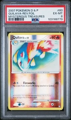 2007 Quilava 60/123 Pokemon Mysterious Treasures Holo Reverse foil vintage PSA 6 - Image 1 of 2