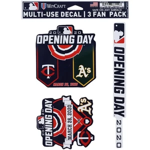 WinCraft Athletics vs. Minnesota Twins 2020 Opening Day Multi-Use Decal 3-Pack - Picture 1 of 1