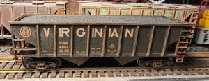 Walthers HO Virginian 36' Rib Side Hopper #23013 Kadees,Pro Weathered,& Load - Picture 1 of 2