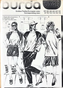 Burda Sewing Pattern 5746 Womans Top Pants Shorts Uncut Unused Sizes 8-18 - Picture 1 of 3