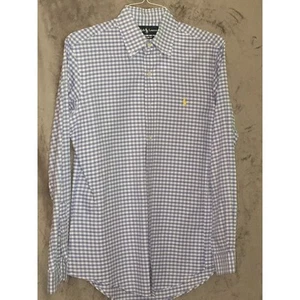 Ralph Lauren Shirt Men’s small Blue Checked Pony Button Up Long Sleeve - Picture 1 of 10