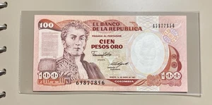 Radar Note Colombia 1987 Cien(100) Pesos *65877856* Banco De La Republica P-426c - Picture 1 of 2
