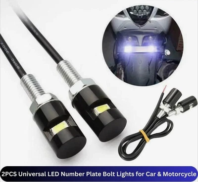 2PCS UNIVERSAL LED NUMBER PLATE TAIL TIDY LIGHTS CAR MOTORCYCLE BOLT LIGHT LAMP - Image 1 of 4