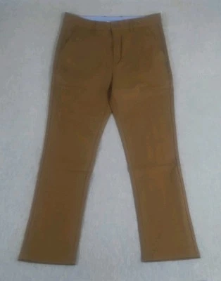 Mens Dress Pants Chino Size 34 Coffee Brown Straight Tapered Leg Preppy New - Image 1 of 4