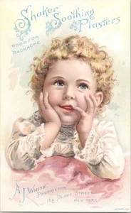 Shaker Soothing Plasters - Quack Remedy - A.J. White New York - Trade Card - Picture 1 of 2