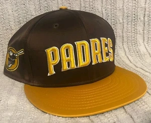 San Diego Padres MLB Satin New Era 59Fifty eng anliegende Mütze mit Pin 7 1/2 braun gelb  - Bild 1 von 7