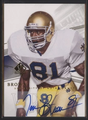 2014 SP Authentic # 136 Tim Brown Autograph Notre Dame Auto HOF Heisman - Image 1 of 2