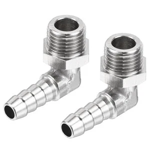 2pcs Copper Hose Barb Fitting Elbow 6mm Barbed M12x1.25 Male Thread - Picture 1 of 5