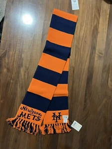 Aime Leon Dore ALD / New York Mets Striped Wool Scarf Navy / Orange Queens NY - Picture 1 of 6