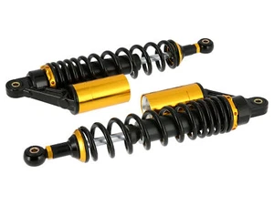 Set: Tuning-Federbeine 360mm, mit externen Ausgleichsbehälter, Schwarz / Gold - - Bild 1 von 5