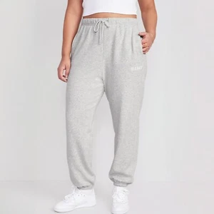 Old Navy Women's Extra High-Waisted Logo Sweatpants Light Heather Gray Size XL - Picture 1 of 3