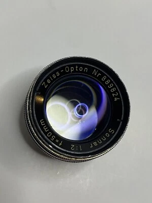Carl Zeiss Opton 5cm 50mm f2 Sonnar Camera Lens Zeiss Contax RF Coated Post War - Image 1 of 4