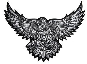 Backpatche Aigle gris patche dorsal dos grande taille patch grand écusson - Picture 1 of 5