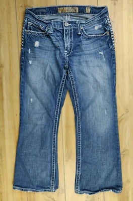 Buckle BKE Fulton Jeans Mens Size 32x28  Denim Blue Boot Cut Med Wash Destroyed - Image 1 of 4