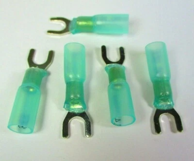 50pcs Voltrex Crimp and Seal 3948, #10 Fork Tongue Terminal 14-16 AWG Spade BLUE - Image 1 of 2