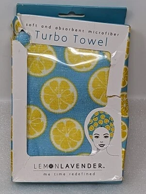 Toalla turbo de microfibra absorbente suave limón lavanda giro cítrico Foto 1 de 2