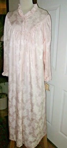 VTG Appel Sleepwear Gown Pink Long 53" Velour Lined Floral Size Medium NWT - Picture 1 of 6