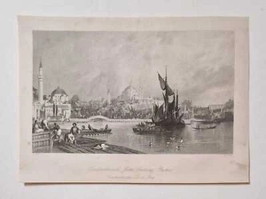 ALLOM Constantinople from Cassim Pacha (1838 Engraving) - Foto 1 di 1