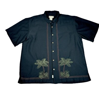 Havana Jack's Cafe Button Up Shirt Black Palm Trees Tropical Mens 2XL - Image 1 of 4