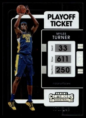 2021-22 Panini Contenders Playoff Ticket Myles Turner /249 #12 - Image 1 of 2