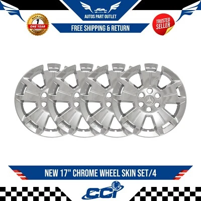 New 17" CHROME Wheel Skin SET/4 For 2015-2022 Chevrolet Colorado IMP405X - Image 1 of 2