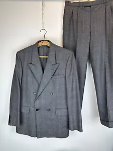 Vintage 80s Christian Dior Wool Double Breasted Suit Men's Rare - Picture 1 of 24