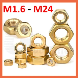 Sechskantmuttern Messing Muttern M1.4 M1.6 M2 M2.5 M3 M4 M5 M6 M8 M10 M12 - M24 - Bild 1 von 28