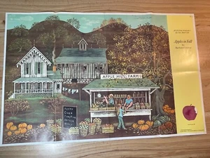 Vtg Scholastic Scratch Sniff Apple Scent Poster Apple Hill Farm School Home Wall - Picture 1 of 14