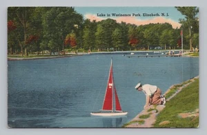Postkarte See im Warinanco Park Elizabeth New Jersey - Bild 1 von 2