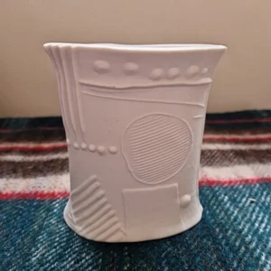 Modernist Bertil Vallien For Rorstand Terra Keramik White Vase Sweden Swedish  - Picture 1 of 6