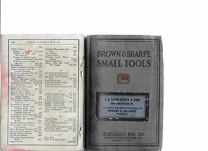 BROWNE & SHARPE SMALL TOOLS 1928 CATALOG NO. 30 - Picture 1 of 3
