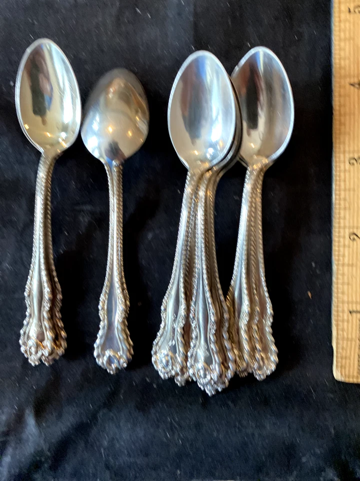 12  MAZARIN BY DOMINICK AND HAFF STERLING SET OF  DEMITASSE SPOONS  SAME MONO'S - Image 1 of 1