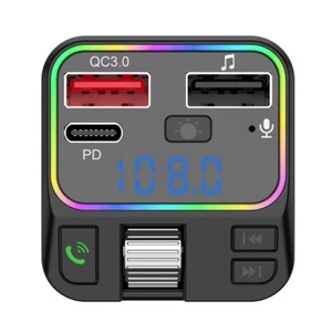 Bluetooth 5.3 FM Transmitter Auto USB C Adapter MP3 Radio Modulator Kfz Set - Bild 1 von 10