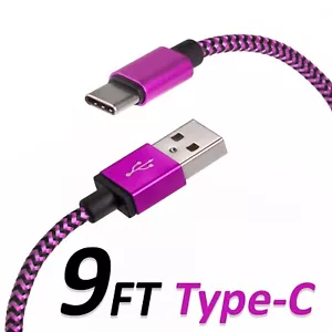 9FT Type C USB Charger Data Cable Braided For Android Device Type-C High Quality - Picture 1 of 3