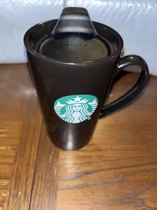 Starbucks 14 Oz Black Ceramic Travel Mug Cup With Lid - Picture 1 of 5