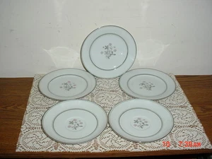 5-PC NORITAKE "DUANE" 2-SAUCERS/3-BREAD PLATES/JAPAN/#5771/WHT-PINK/SALE! - Picture 1 of 6