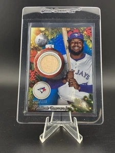2025 Topps Holiday Vladimir Guerrero Jr #PR-VG reliquia de murciélago de lámina azul #225/299 - Imagen 1 de 6