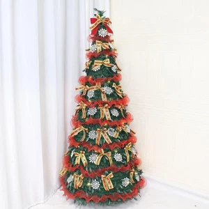 Folding Christmas Tree Artificial Christmas Tree for Office Home Living Room - Picture 1 of 19