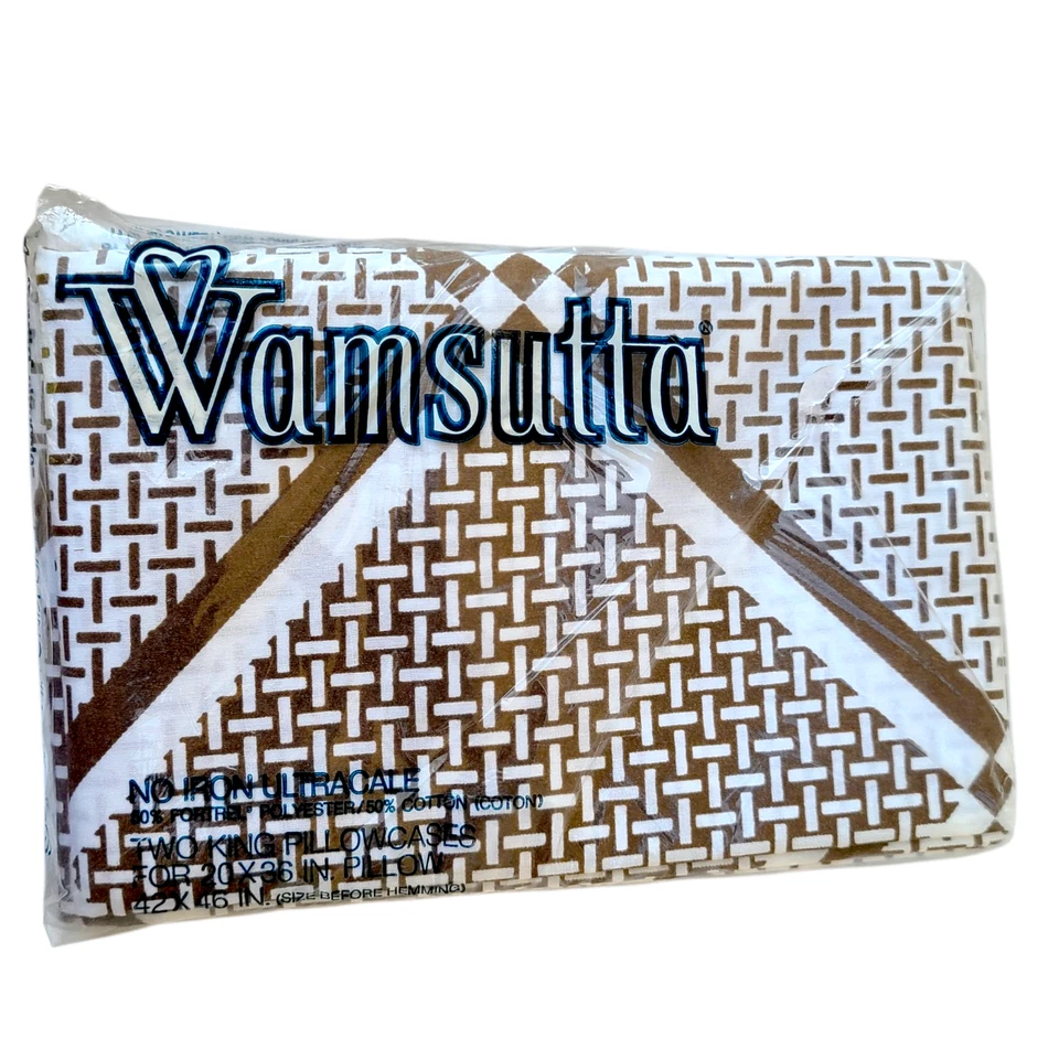 DE COLECCIÓN AÑOS 70 NUEVA EN PAQUETE 2 FUNDAS DE ALMOHADA KING Mod Retro años 70 Wamsutta MCM Foto 1 de 4