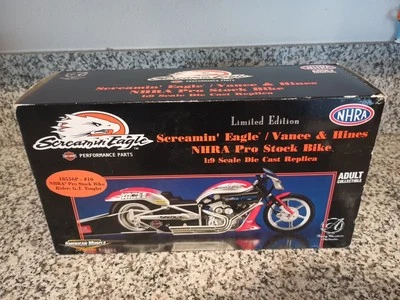 Ertl #504 Andrew Hines Screamin Eagle Vance & Hines 1:9 NHRA  Pro Stock Bike - Image 1 of 2