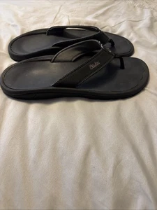 OluKai Men’s Size 10 Black Thong Slip-On Sandals - Picture 1 of 10