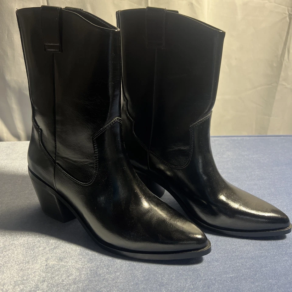 Bota DV By Dolce Vita Imana Cuero Marrón Punta Media Pantorrilla Talla 7.5 Foto 1 de 4