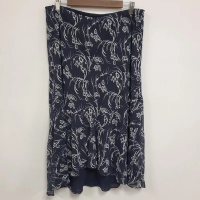Falda midi floral oscura Chaps talla L forrada fluida azul hada grunge forrada cabaña Foto 1 de 4