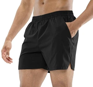 Men's Workout Running Shorts Quick Dry Active 5 Inches Shorts with Pockets, L... - Picture 1 of 5