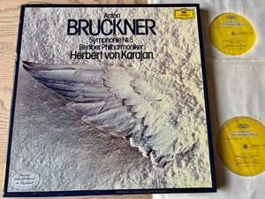DG 2707 101 BRUCKNER SYMPHONY NO. 5 2-LP SET KARAJAN (1977) NM-/NM W ENGLAND - Picture 1 of 3