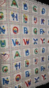 Paddington Bear Baby Quilted Alphabet Handmade Baby Blanket - Picture 1 of 9