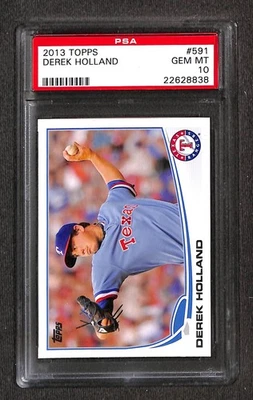 Topps #591 Derek Holland 2013 PSA 10 gema-como nuevo 22628838  Foto 1 de 3