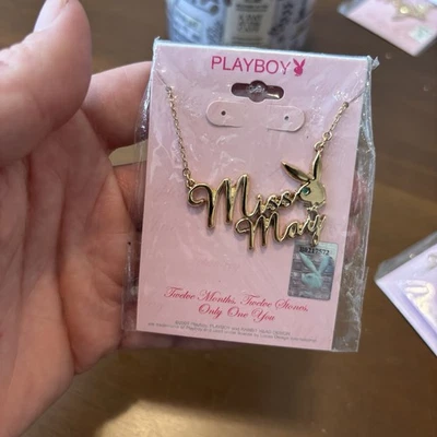 Collar Playboy Miss May Bunny Colgante Chapado en Oro Esmeralda 2007 Foto 1 de 3