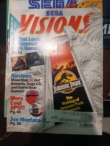 Sega Visions Magazine June / July 1993 Jurassic Park Cover Great Shape - Picture 1 of 2