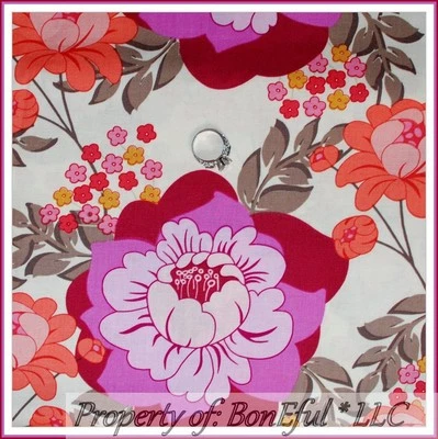 BonEful ткани FQ хлопок лоскутное одеяло белый оранжевый розовый цветок розы весна лето продажи - Изображение 1 из 4